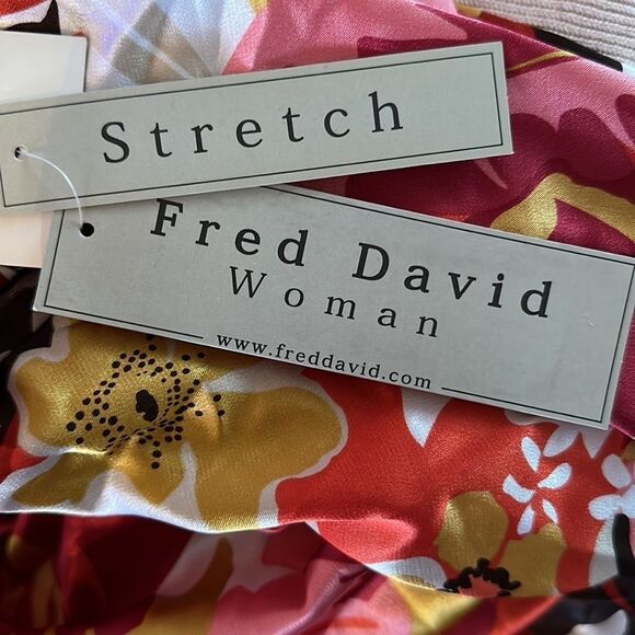 Fred David Women's 3XL Floral Blouse Scoop Neck Short Sleeve Top Plus Size - Picture 4 of 4